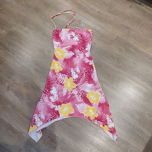Y2K Hawaiian pink beach dress